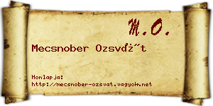 Mecsnober Ozsvát névjegykártya
